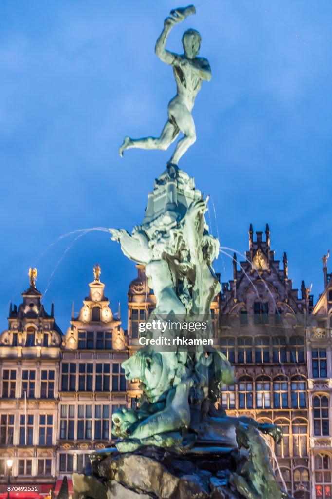 Brabo fountain, Antwerp, Flanders, Belgium