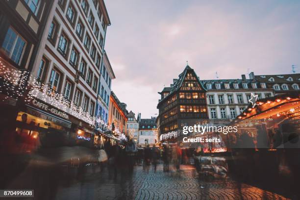 christmas time in strasbourg, france - strasbourg stock pictures, royalty-free photos & images