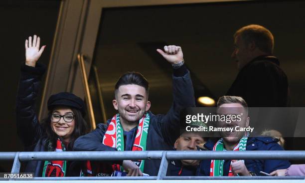 Dublin , Ireland - 5 November 2017; Former Cork City players Sean Maguire, left, and Kevin O'Connor during the Irish Daily Mail FAI Senior Cup Final...