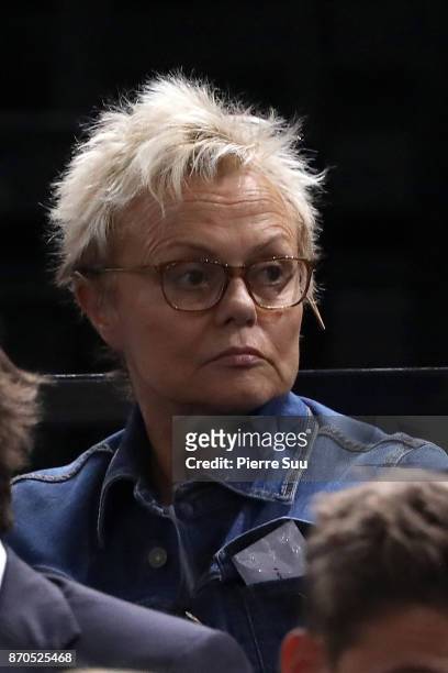 Muriel Robin is seen watching the final during the Rolex Paris Masters at Hotel Accor Arena Bercy on November 3, 2017 in Paris, France.