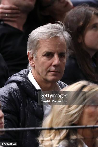 Bernard De La Villardiere is seen watching the final during the Rolex Paris Masters at Hotel Accor Arena Bercy on November 3, 2017 in Paris, France.