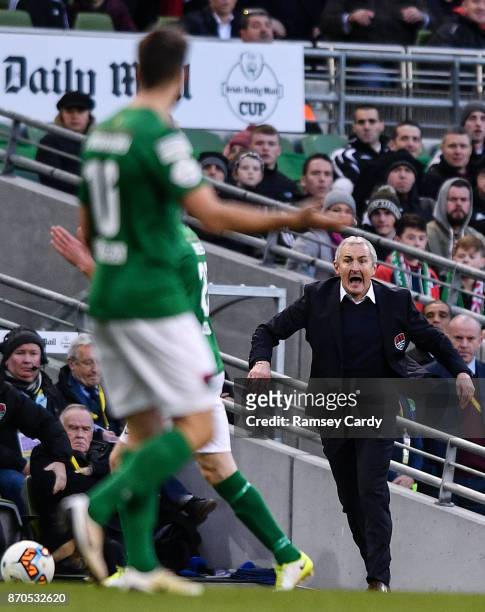 Dublin , Ireland - 5 November 2017; Cork City manager John Caulfield during the Irish Daily Mail FAI Senior Cup Final match between Cork City and...