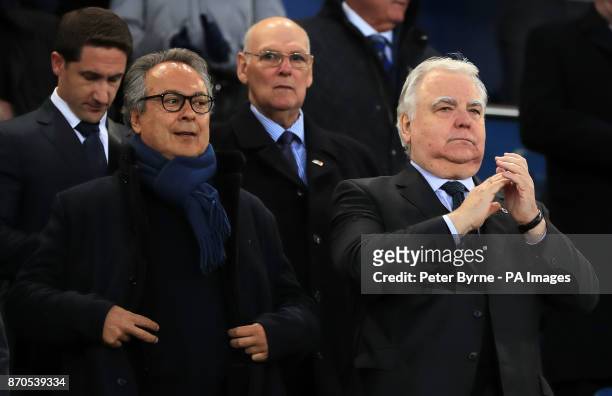 Everton co-owner Farhad Moshiri and chairman Bill Kenwright in the stands during the Premier League match at Goodison Park, Liverpool.