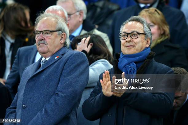 Farhad Moshiri, Everton owner is seen prior to the Premier League match between Everton and Watford at Goodison Park on November 5, 2017 in...