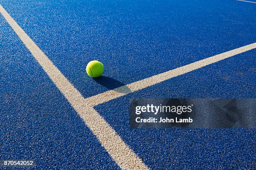 Tennis ball and service line Tennis ball and service line