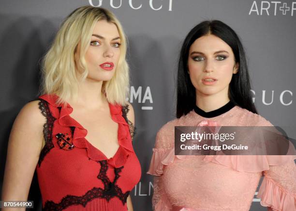 Lola Fruchtmann and Tali Lennox arrive at the 2017 LACMA Art + Film Gala honoring Mark Bradford and George Lucas at LACMA on November 4, 2017 in Los...