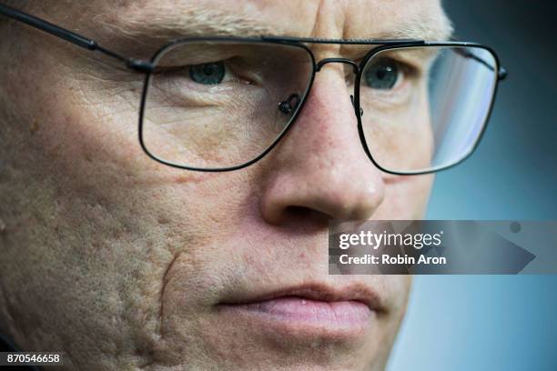 Joel Cedergren, head coach of GIF Sundsvall before the Allsvenskan match between IFK Goteborg and GIF Sundvall at Gamla Ullevi on November 5, 2017 in...