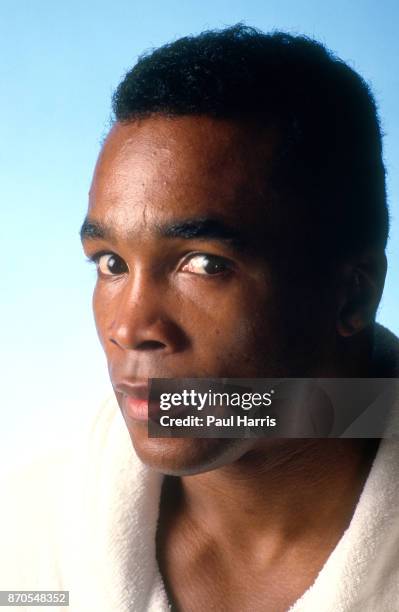 Sugar Ray Leonard trains for his November fight at Caesars palace, Las Vegas with Marvin Hagler. Here he stops training for a photo session October...