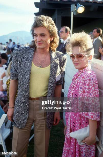 Charlene Tilton with her Scottish husband Domenick Allen. .She is best known for playing Lucy Ewing in the television series Dallas. Photographed...