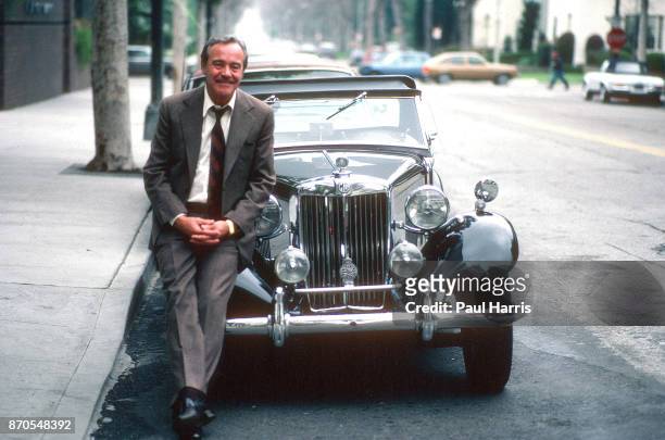 Jack Lemmon was an eight time Academy Award nominee, with two wins. He leans against his 1954 MG TD outside his office September 20, 1988 Beverly...