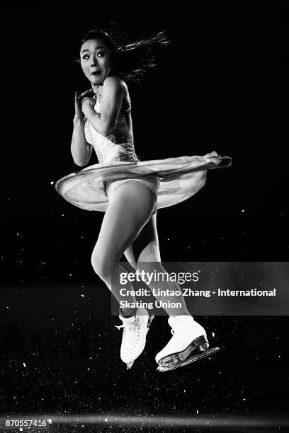 Wakaba Higuchi of Japan performs during the Exhibition Program on day three of Audi Cup of China ISU Grand Prix of Figure Skating 2017 at Beijing...