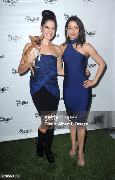 Tiffany Michelle and Emmanuelle Vaugier with Kismet at The 2017 Fluffball held at Lombardi House on November 4, 2017 in Los Angeles, California.