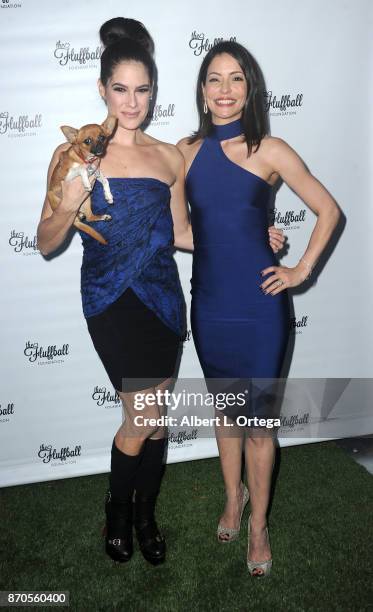 Tiffany Michelle and Emmanuelle Vaugier with Kismet at The 2017 Fluffball held at Lombardi House on November 4, 2017 in Los Angeles, California.