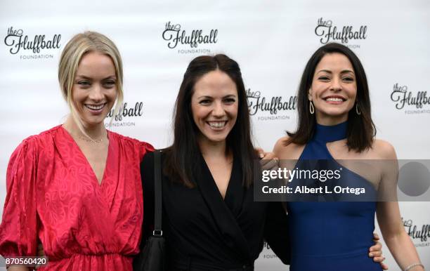 Actresses Rachel Skarsten, Anna Silk and Emmanuelle Vaugier from "Lost Girl" at The 2017 Fluffball held at Lombardi House on November 4, 2017 in Los...