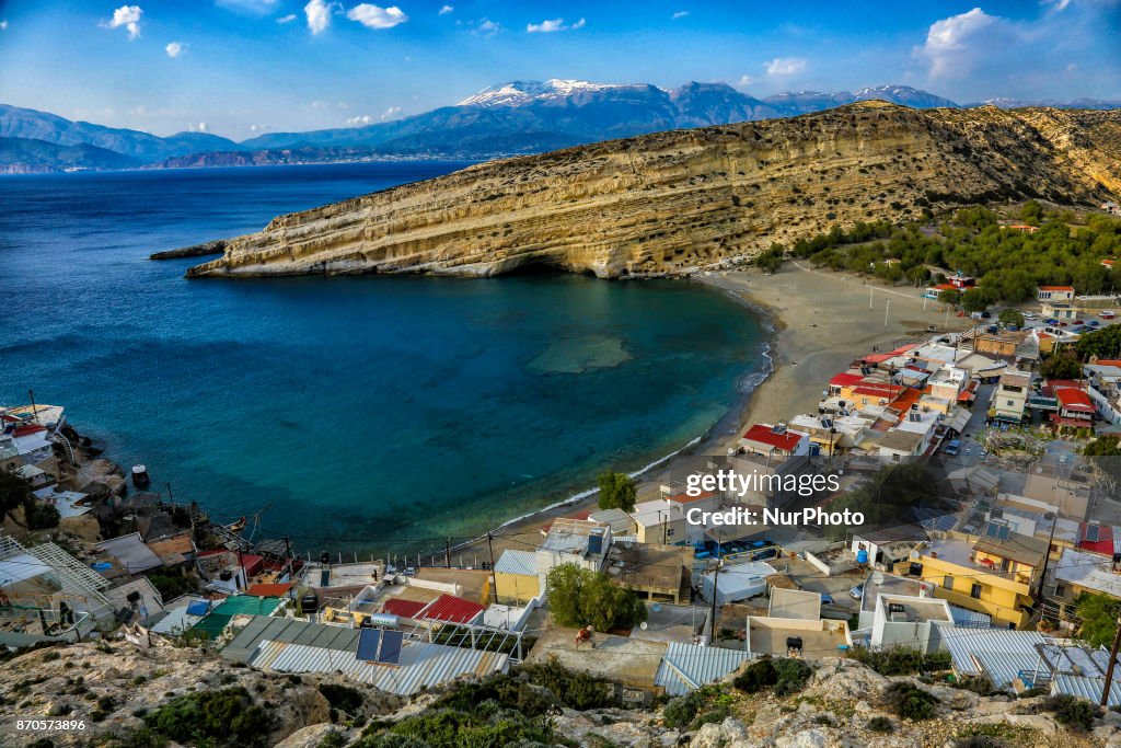 Matala, a little fishing village in Southern Crete