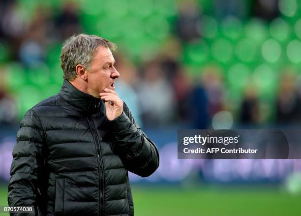 Metz' French head coach Frederic Hantz is pictured before the French Ligue 1 football match between Metz and Lille on November 5, 2017 at Saint...