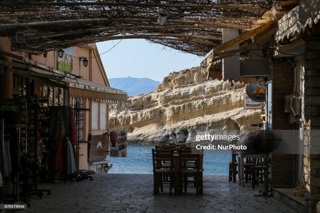 Matala, a little fishing village in Southern Crete