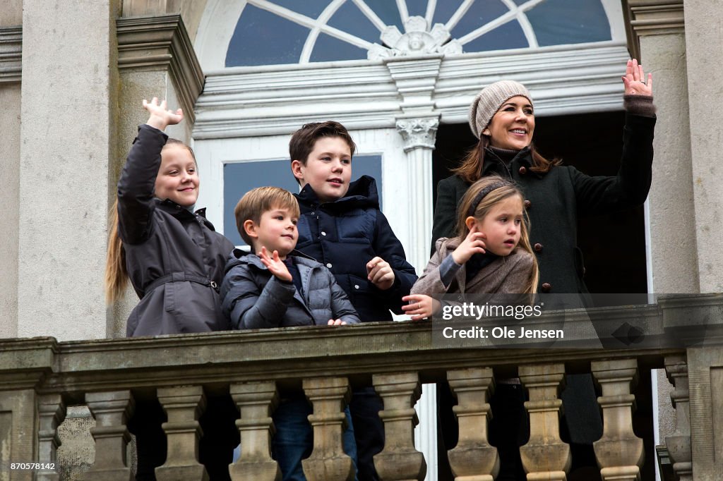 Crown Princess Mary And Children Attend The Yearly Hubertus Hunt At The Woodland Park 'Dyrehaven' Near Copenhagen