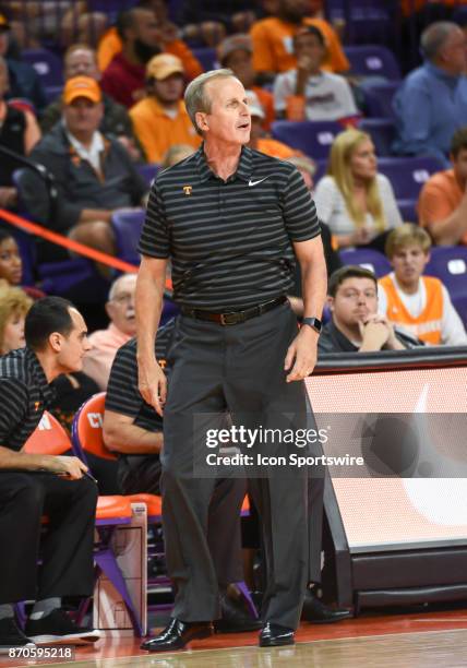 Tennessee head coach Rick Barnes during 1st half action in an exhibition game between the Clemson Tigers and the Tennessee Vols on November 05, 2017...