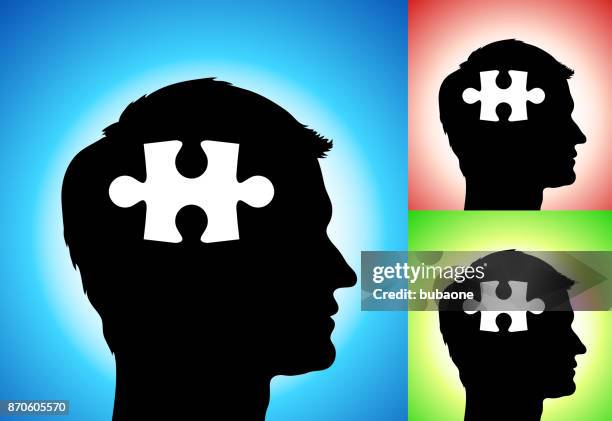 puzzle piece confusion and thinking - chin stock illustrations