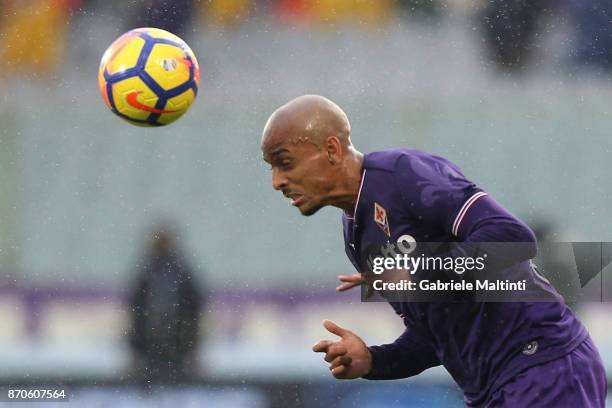 Bruno Gaspar of ACF Fiorentina in action during the Serie A match between ACF Fiorentina and AS Roma at Stadio Artemio Franchi on November 5, 2017 in...