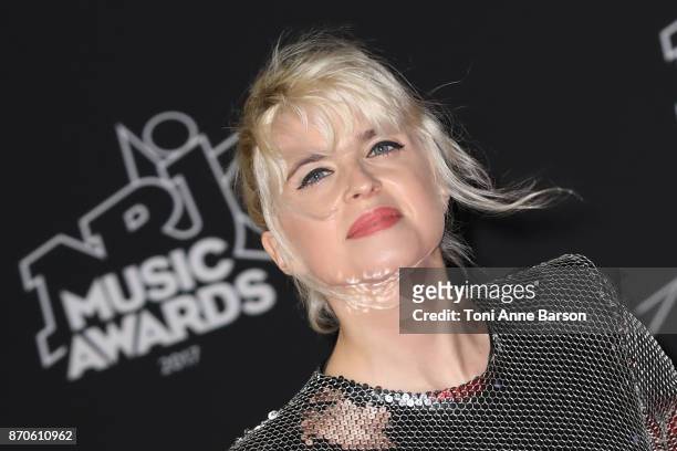 Cecile Cassel aka Hollysiz arrives at the 19th NRJ Music Awards ceremony at the Palais des Festivals on November 4, 2017 in Cannes, France.