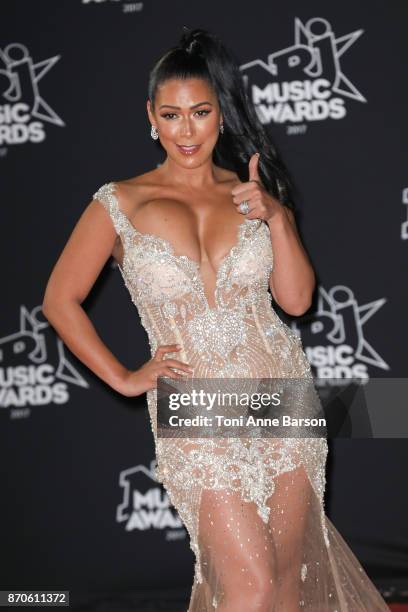 Ayem Nour arrives at the 19th NRJ Music Awards ceremony at the Palais des Festivals on November 4, 2017 in Cannes, France.