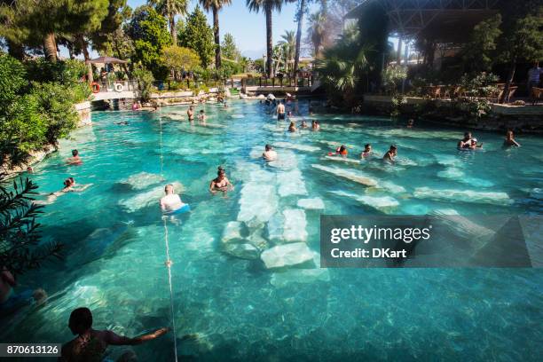 antigua piscina en ciudad de la antigua hierápolis, turquía - agua estancada fotografías e imágenes de stock