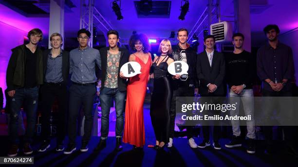 Andrey Rublev, Denis Shapovalov, Hyeon Chung, Gianluigi Quinzi, Daniil Medvedev, Jared Donaldson, Borna Coric and Karen Khachanov pose during the...