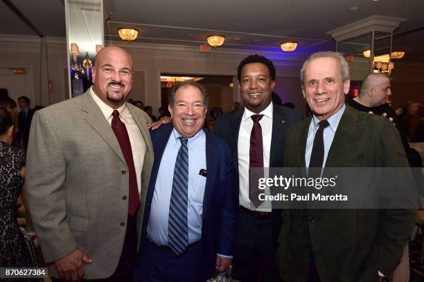 Jim Corsi, Dr. Charles Steinberg, Pedro Martinez and Larry Lucchino attend 2nd Annual Pedro Martinez Charity Gala at The Colonnade Boston Hotel on...