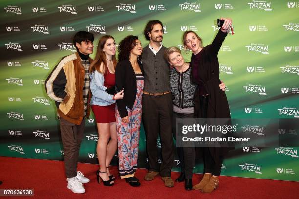 Actors of the series 'Lindenstrasse' Aaron Rufer, Greta Goodworth, Dunja Dogmani, Valentin Schreyer, Andrea Spatzek and Cosima Viola attend the...