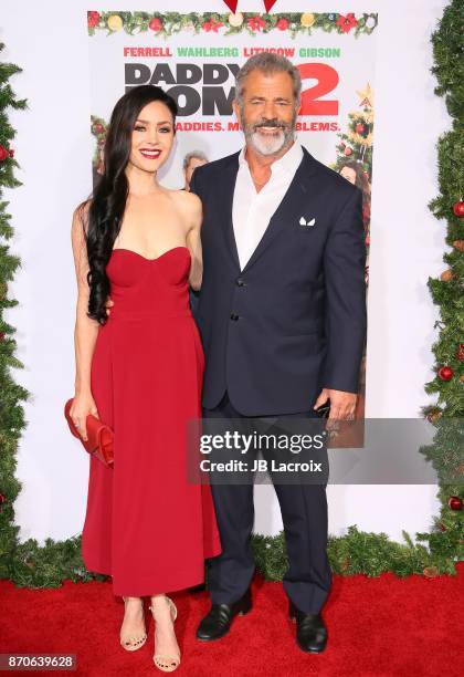 Mel Gibson and Rosalind Ross attend the premiere of Paramount Pictures' 'Daddy's Home 2' on November 5, 2017 in Los Angeles, California.