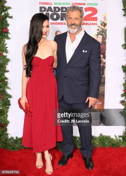 Mel Gibson and Rosalind Ross attend the premiere of Paramount Pictures' 'Daddy's Home 2' on November 5, 2017 in Los Angeles, California.