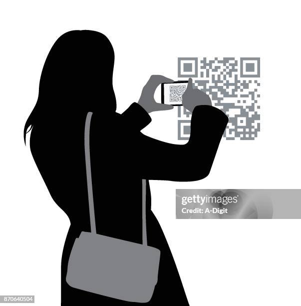 qr code snapshot - phone cover stock illustrations