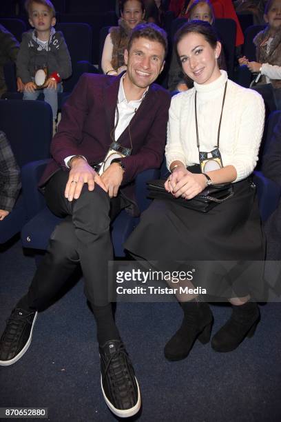 Thomas Mueller and his wife Lisa Mueller during the world premiere of the horse show 'EQUILA' at Apassionata Showpalast Muenchen on November 5, 2017...