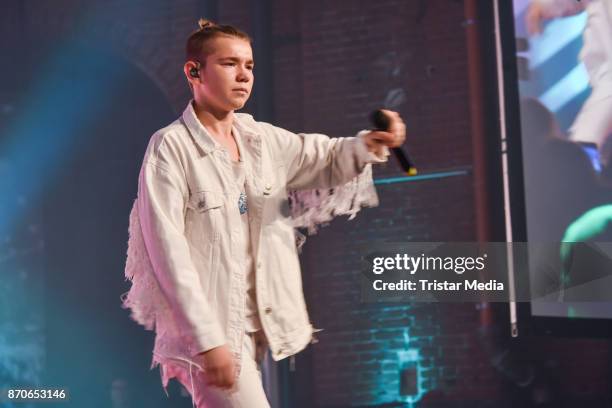 Singer Martinus Gunnarsen performs during the GLOW - The Beauty Convention at Station on November 4, 2017 in Berlin, Germany.