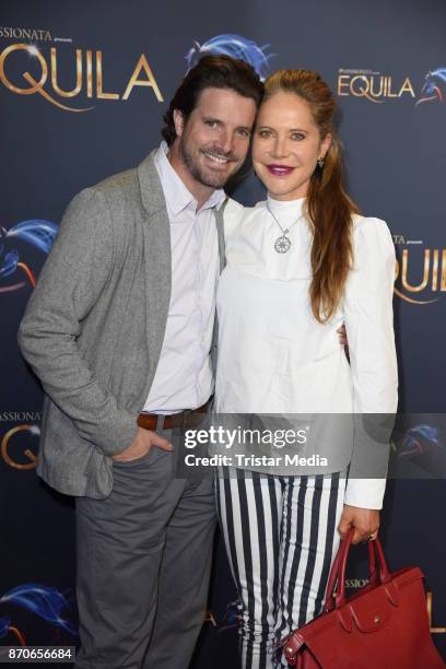 Doreen Dietel and her boyfriend Tobias Guttenberg during the world premiere of the horse show 'EQUILA' at Apassionata Showpalast Muenchen on November...