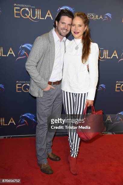 Doreen Dietel and her boyfriend Tobias Guttenberg during the world premiere of the horse show 'EQUILA' at Apassionata Showpalast Muenchen on November...