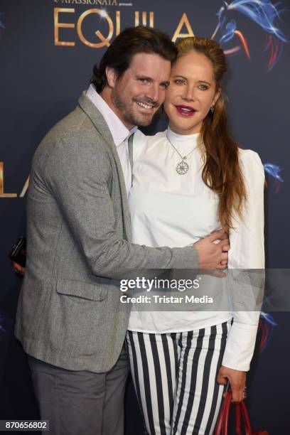 Doreen Dietel and her boyfriend Tobias Guttenberg during the world premiere of the horse show 'EQUILA' at Apassionata Showpalast Muenchen on November...