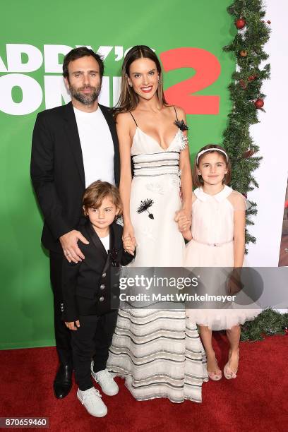 Alessandra Ambrosio and Jamie Mazur attend the premiere of Paramount Pictures' "Daddy's Home 2" at Regency Village Theatre on November 5, 2017 in...