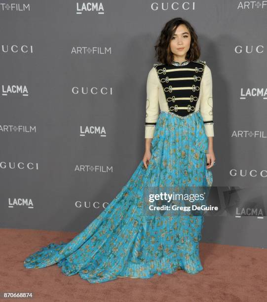 Rowan Blanchard arrives at the 2017 LACMA Art + Film Gala honoring Mark Bradford and George Lucas at LACMA on November 4, 2017 in Los Angeles,...