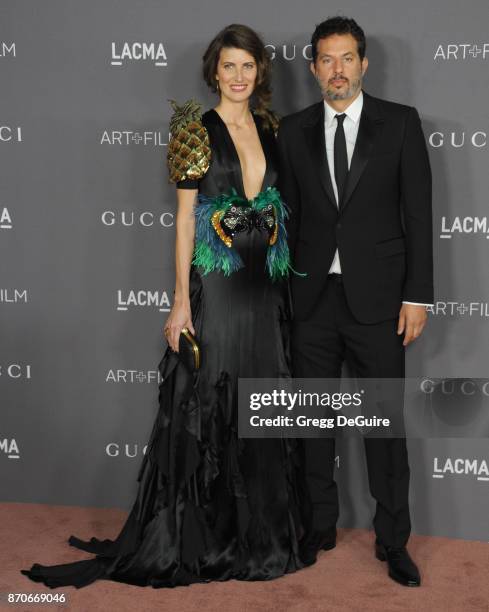 Guy Oseary and Michelle Alves arrive at the 2017 LACMA Art + Film Gala honoring Mark Bradford and George Lucas at LACMA on November 4, 2017 in Los...