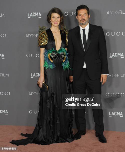 Guy Oseary and Michelle Alves arrive at the 2017 LACMA Art + Film Gala honoring Mark Bradford and George Lucas at LACMA on November 4, 2017 in Los...