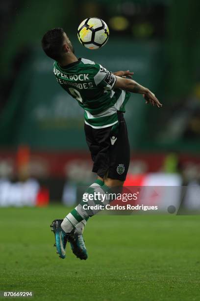 Sporting CP midfielder Bruno Fernandes from Portugal during the Portuguese Primeira Liga match between Sporting CP and SC Braga at Estadio Jose...