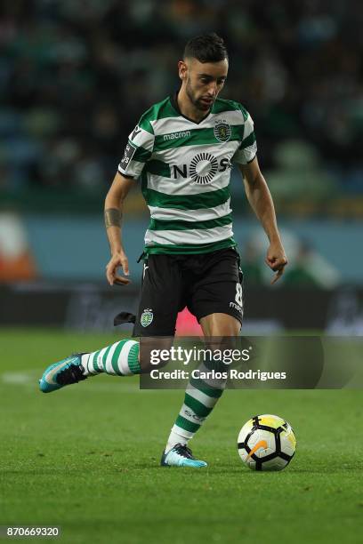 Sporting CP midfielder Bruno Fernandes from Portugal during the Portuguese Primeira Liga match between Sporting CP and SC Braga at Estadio Jose...