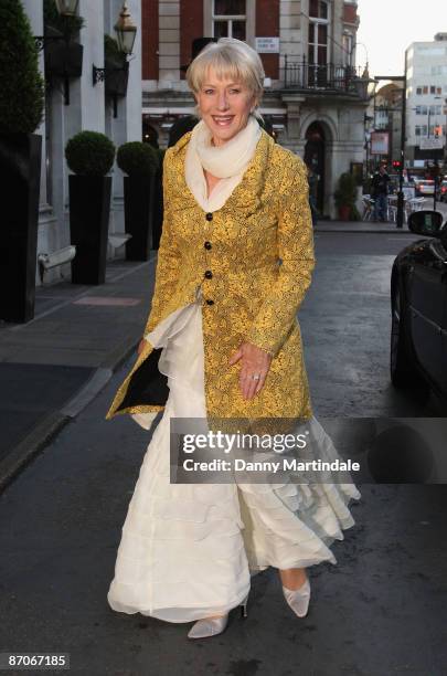 Dame Helen Mirren attends Inspirational woman of the year awards at the Marriott Hotel on May 11, 2009 in London, England.