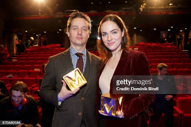 Tom Schilling and Verena Altenberger during the 7th German Director Award Metropolis at HFF Munich on November 5, 2017 in Munich, Germany.