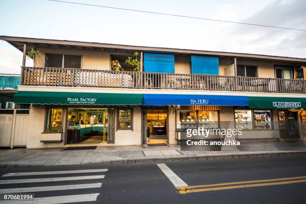 front street in lahaina, maui, hawaii, usa - pearl district stock pictures, royalty-free photos & images