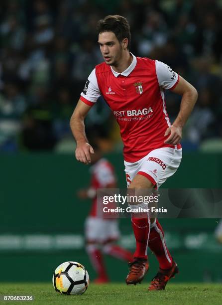 Braga midfielder Nikola Vukcevic from Montenegro in action during the Primeira Liga match between Sporting CP and SC Braga at Estadio Jose Alvalade...