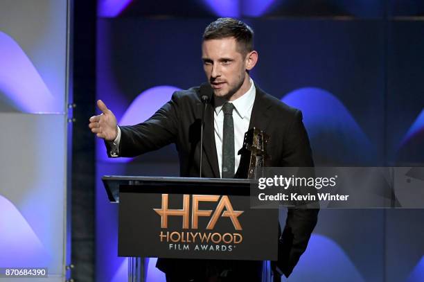 Honoree Jamie Bell accepts the New Hollywood Actor Award for 'Film Stars Don't Die in Liverpool' onstage during the 21st Annual Hollywood Film Awards...